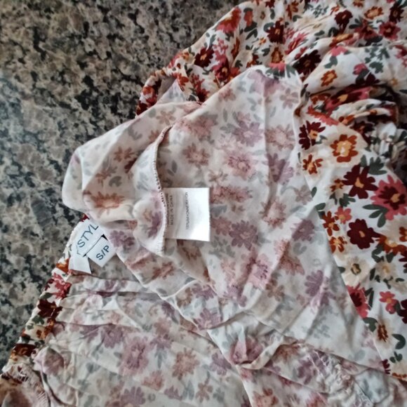 MyStyle Blouse Women Small Floral 100% Rayon Babydoll - Picture 7 of 7